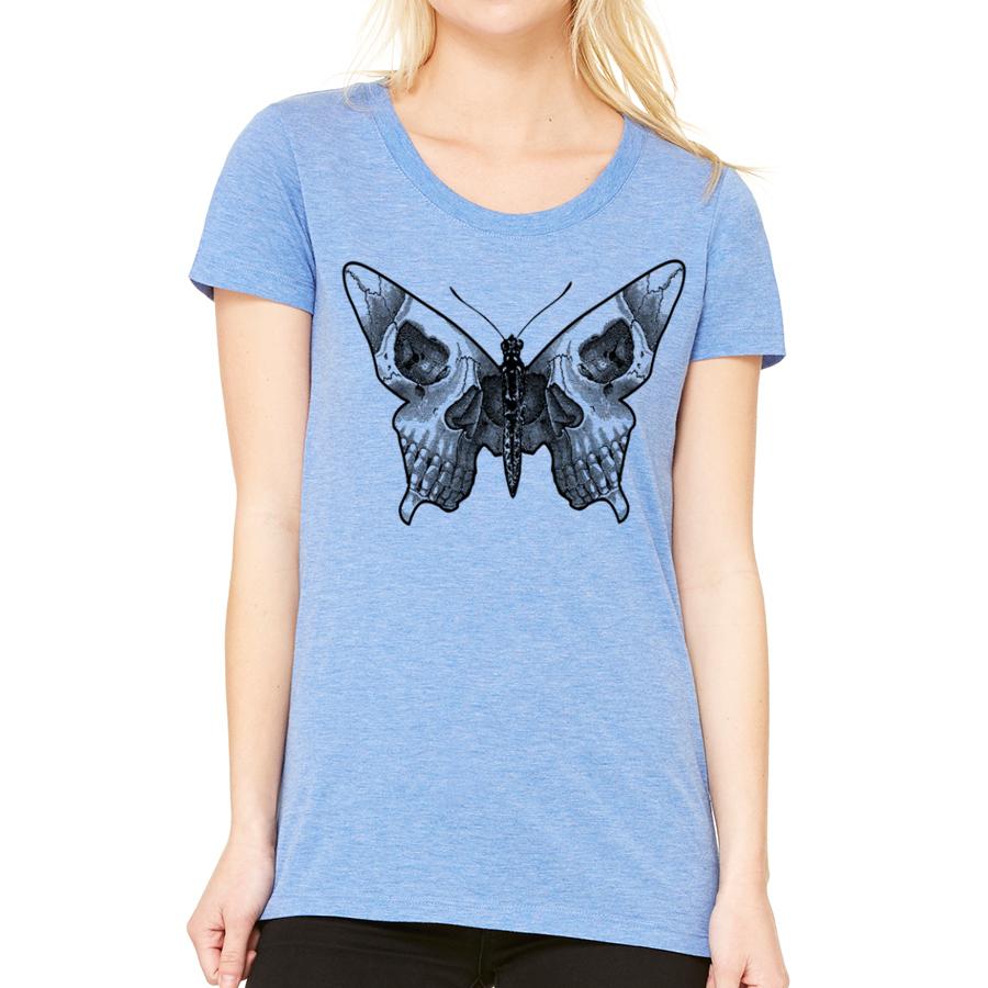 Memento Butterfly Skull Tee styling view