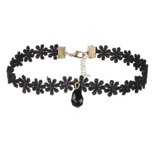 Black Veil Lace Choker Set, design one