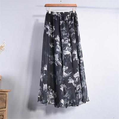 Nightgarden Floral Chiffon Midi Skirt, hanger view