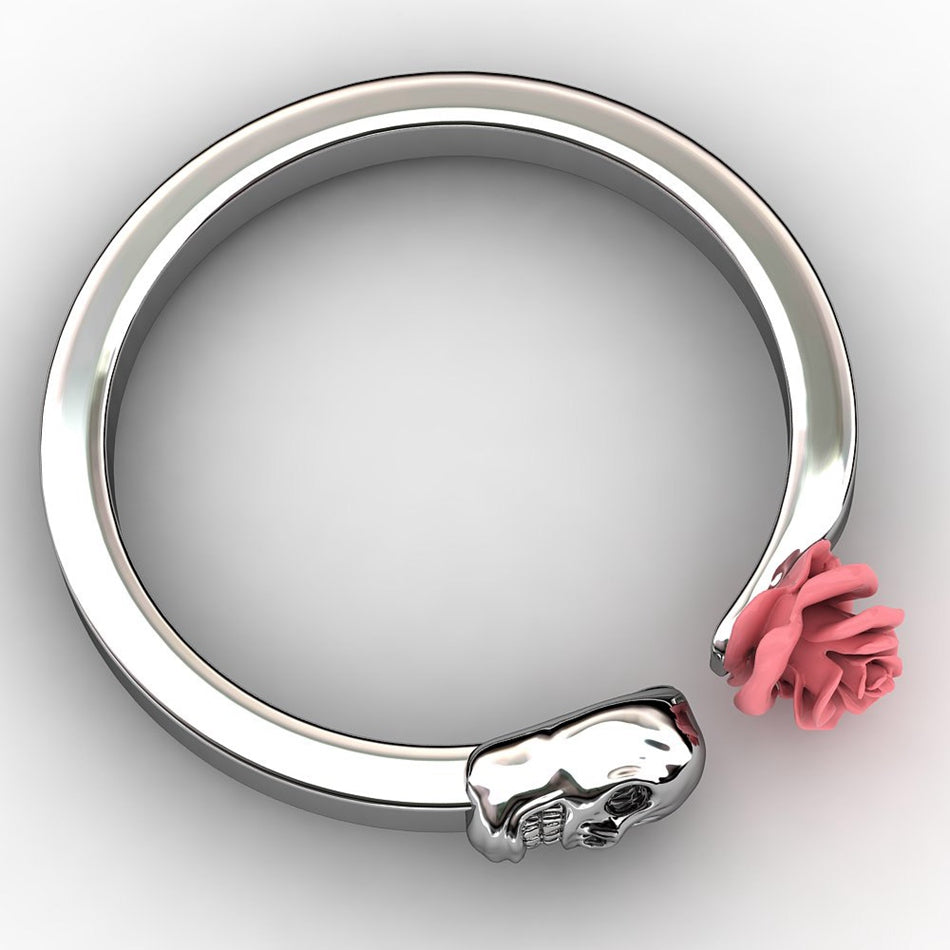 Dead Flowers Skull & Rose Rings, product view 4