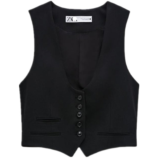 Directive Black Tailored Button Vest product view 5