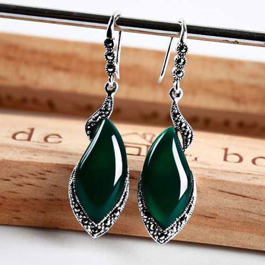 Relic Drop silver earrings, alternate stone option