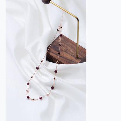 Crimson Thread S925 garnet necklace, additional view