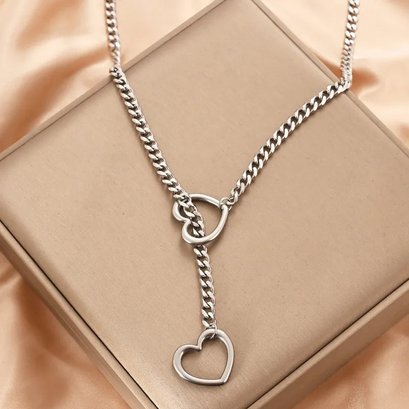 Locked Heart Lariat Necklace alternate view