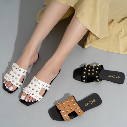 Dominion Rivet Flat Sandals styling view 7