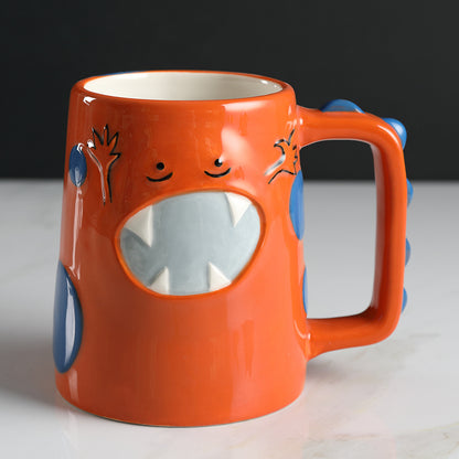 Creative Ceramic Mug with Lid and Spoon - Trendy Design