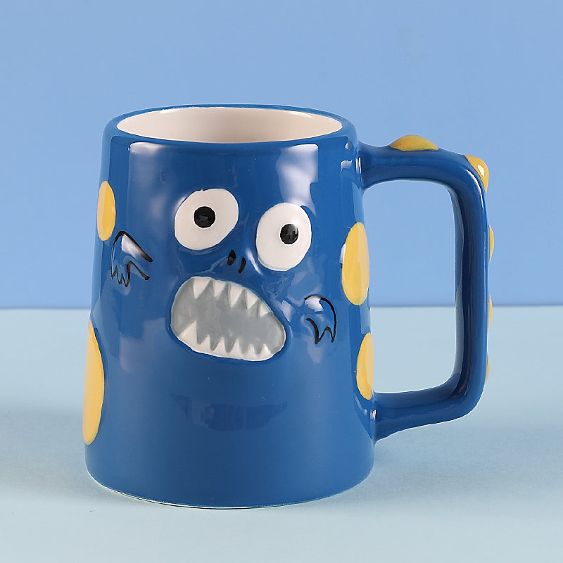 Creative Ceramic Mug with Lid and Spoon - Trendy Design