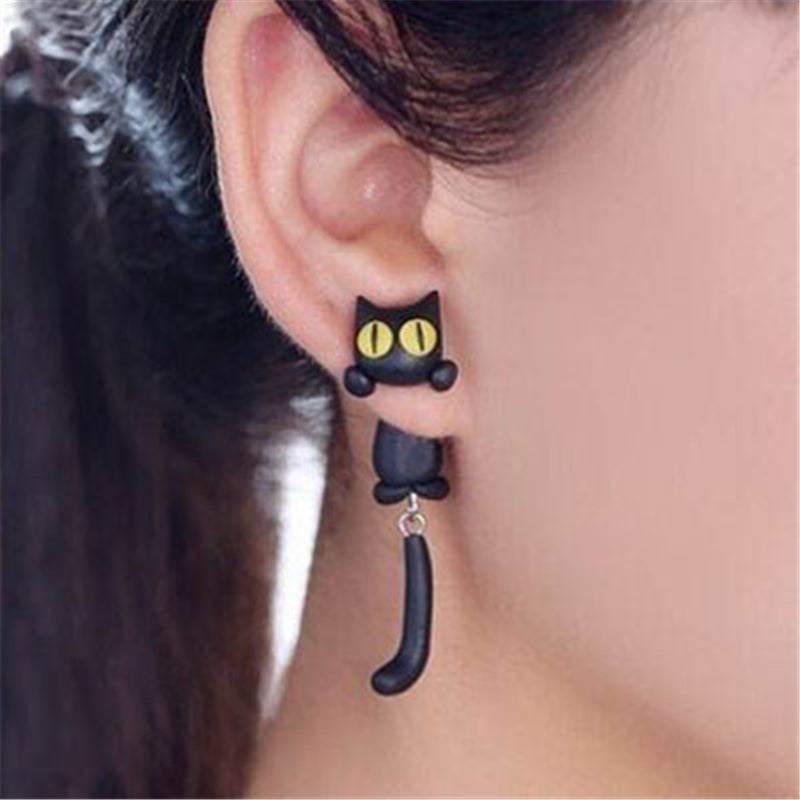 Handmade Cartoon Raccoon Earrings for Casual Wear