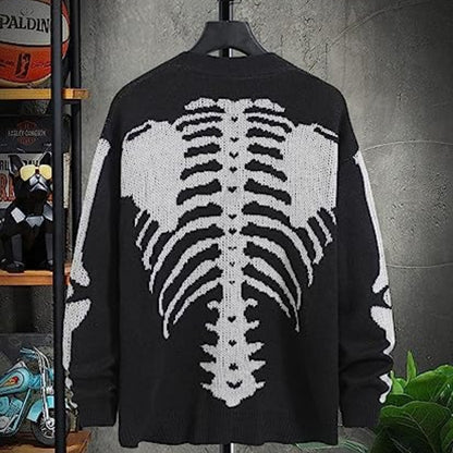 Boneframe black skeleton jacquard cardigan, product view