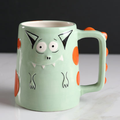 Creative Ceramic Mug with Lid and Spoon - Trendy Design