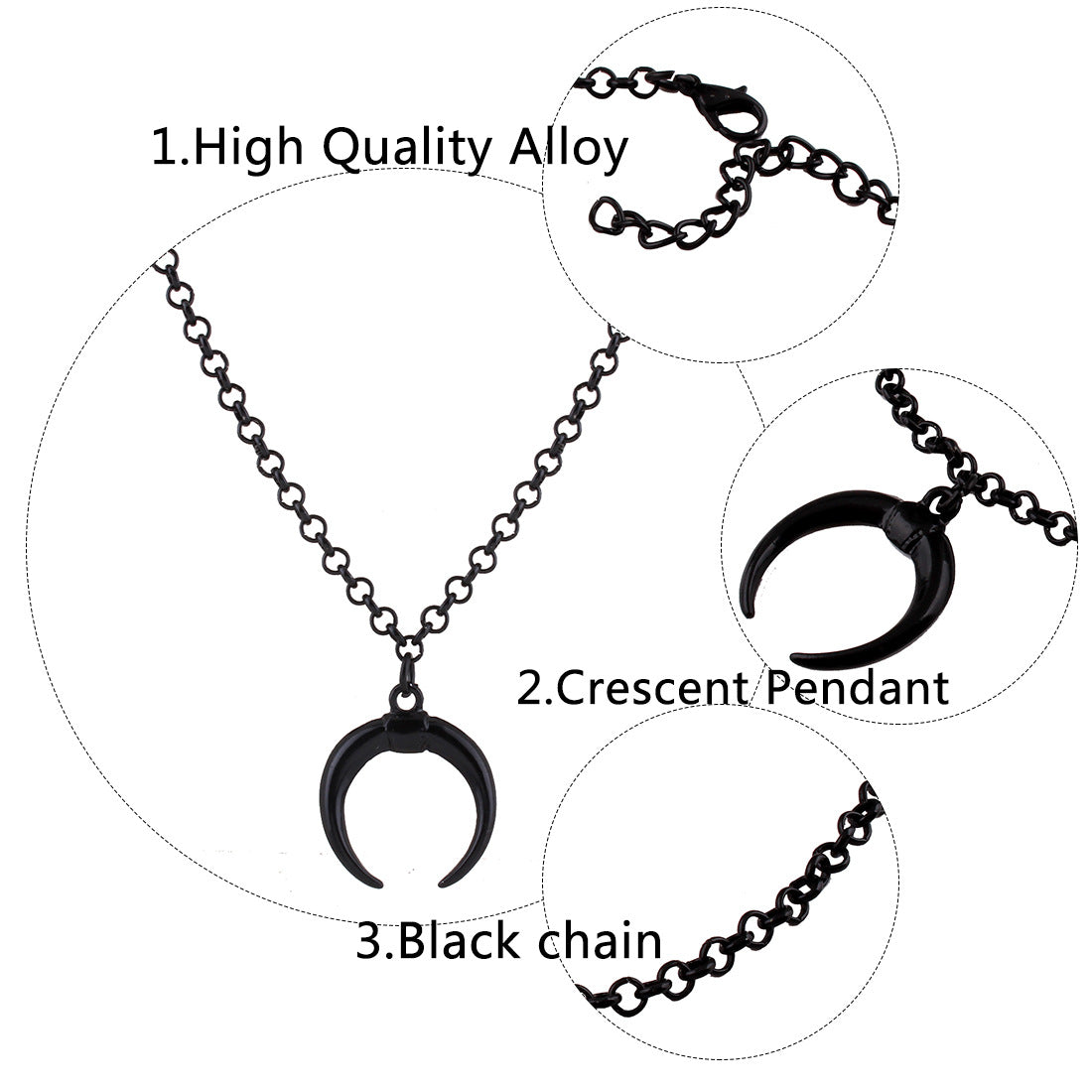 Black Crescent Chain Choker