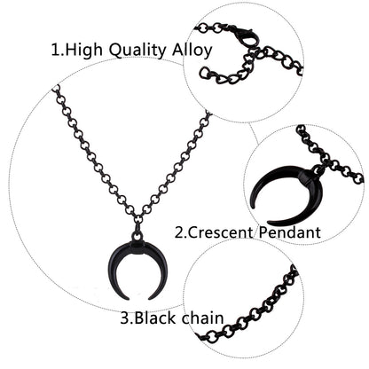 Black Crescent Chain Choker