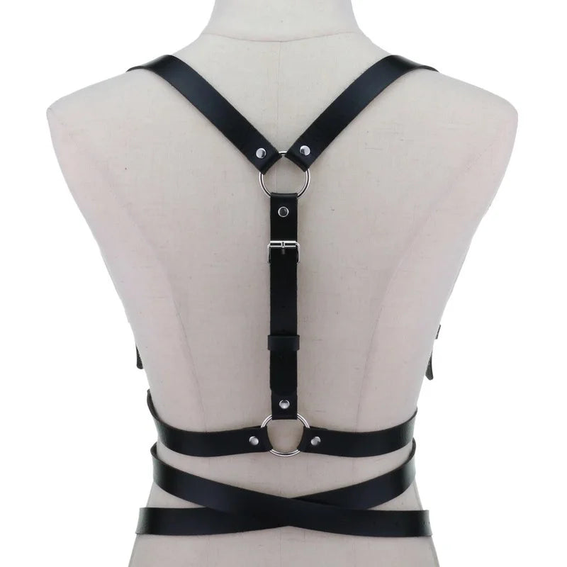 Nocturne Garter Harness dark coffee colour view