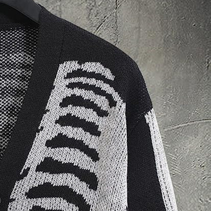 Boneframe black skeleton jacquard cardigan, alternate product view