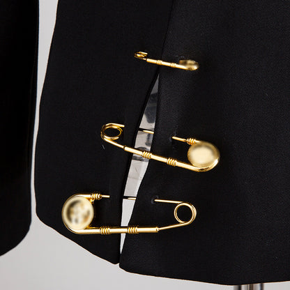 Chic European Sheer Panel Blazer