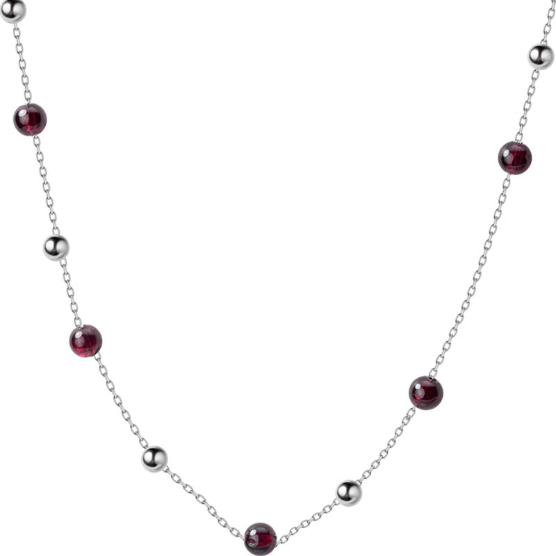 Crimson Thread garnet necklace, alternate product view