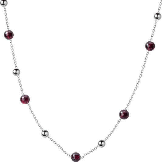 Crimson Thread garnet necklace, alternate product view