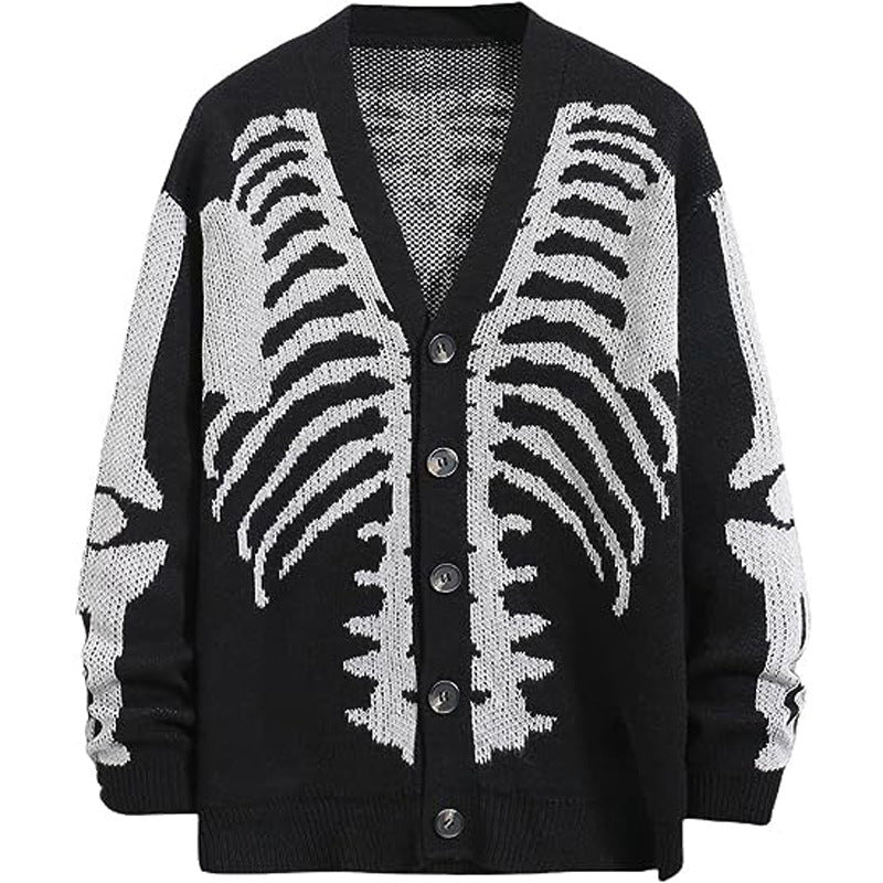 Boneframe black skeleton knit cardigan, alternate view