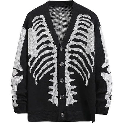 Boneframe black skeleton knit cardigan, alternate view