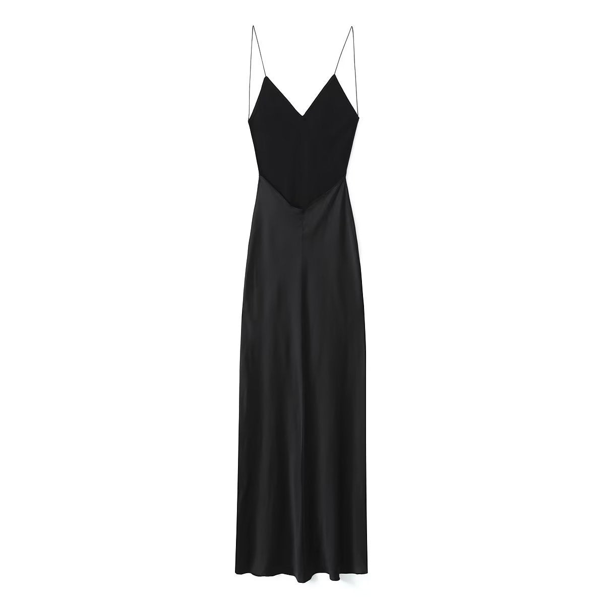 After Midnight Satin Slip Dress in black, product view 3
