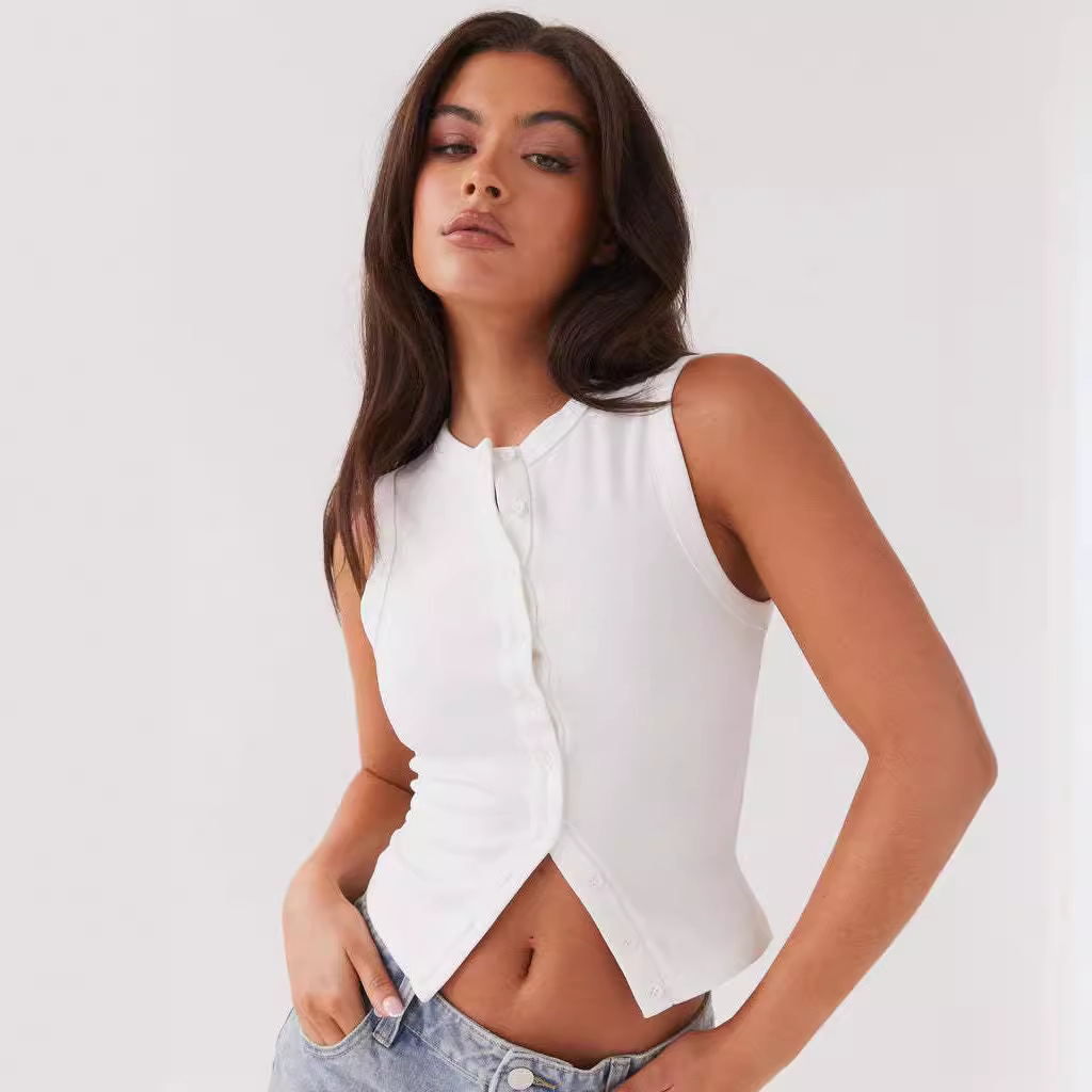 Black Ledger Tailored Waistcoat in white, alternate styling view