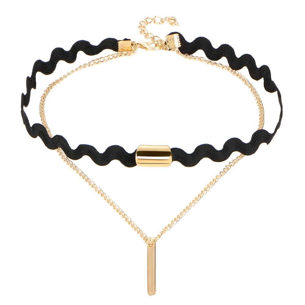 Black Veil Lace Choker Set, design seven