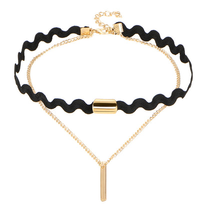 Black Veil Lace Choker Set, design seven