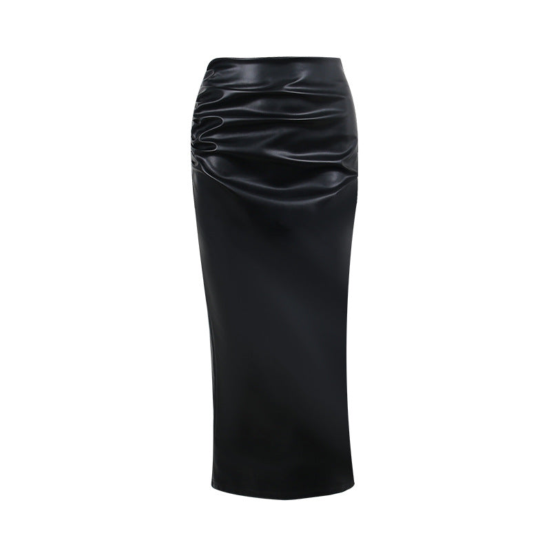 Blackthorn Belted Midi Skirt in black, product-only front view