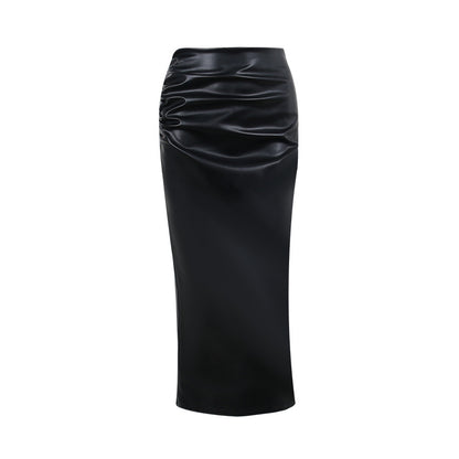 Blackthorn Belted Midi Skirt in black, product-only front view