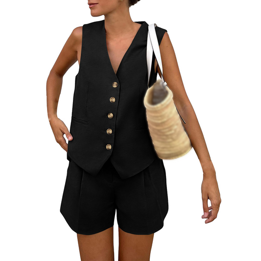 Cinderline tailored vest and shorts set, product view