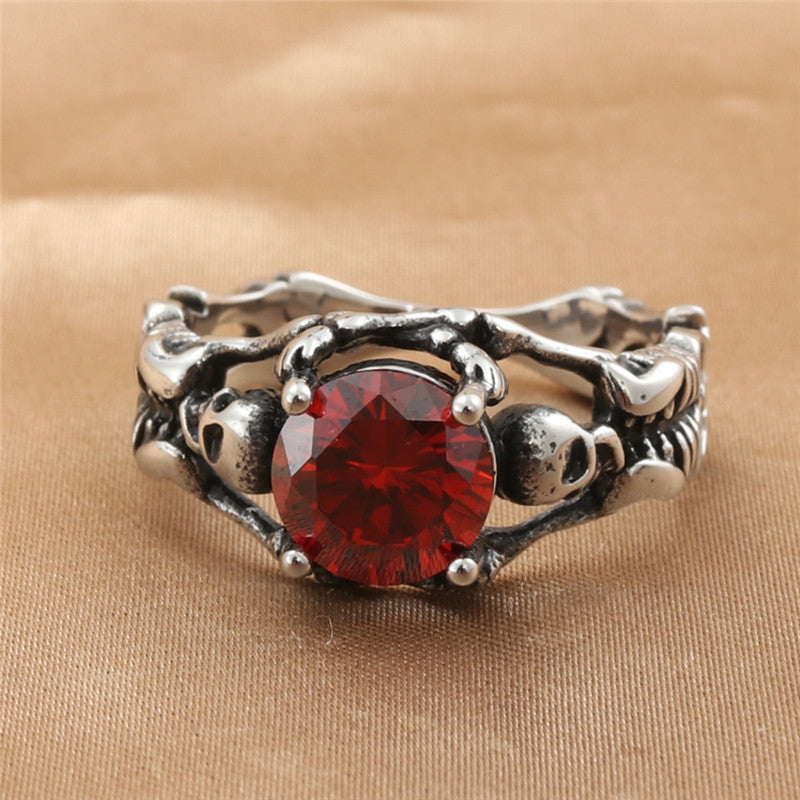 Crimson Relic Titanium Steel Ring, alternate front view