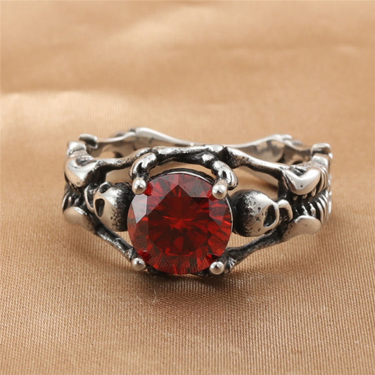 Crimson Relic Titanium Steel Ring, alternate front view