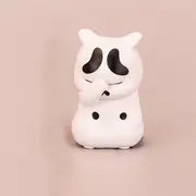 Deadpan Cat Figurine in black and white, product view