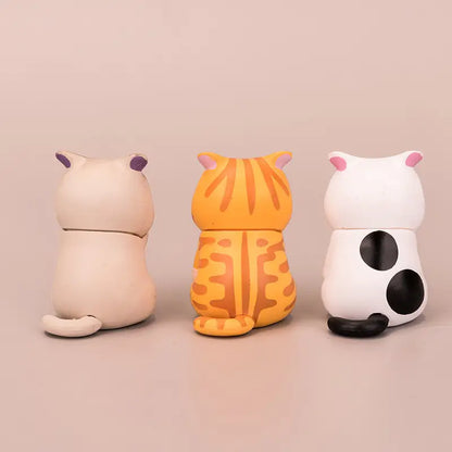 Deadpan Cat Figurine, back views