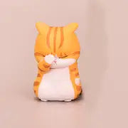 Deadpan Cat Figurine in orange, product view