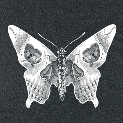 Deathwing Butterfly Skull Tee, graphic detail view