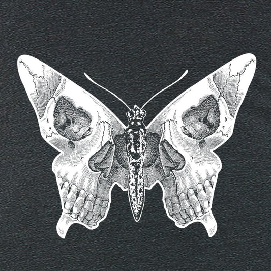 Deathwing Butterfly Skull Tee, graphic detail view