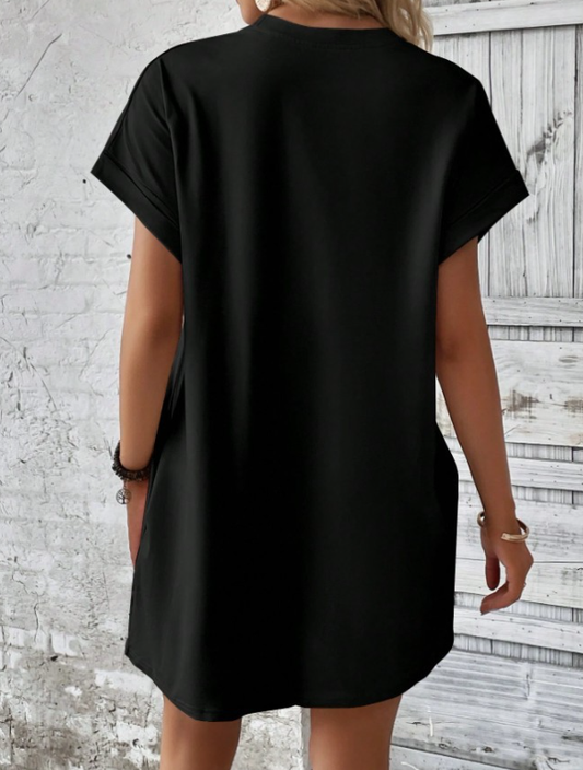 Duskbloom Summer Dress in black, back styling view