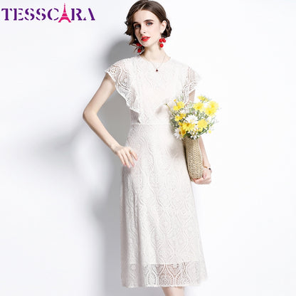 Ebonlace A-Line Dress in white, styling view