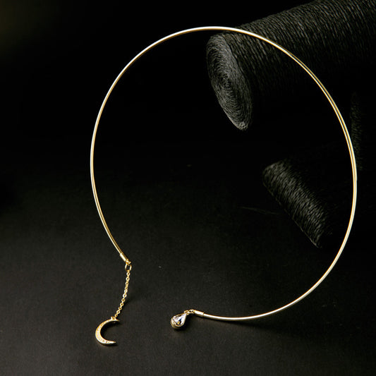 Eclipse Drop Collar Necklace, product view 1