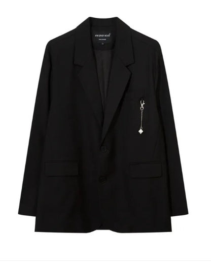 Faultline Tailored Suit Jacket in black, front view