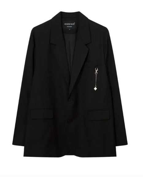 Faultline Tailored Suit Jacket in black, front view