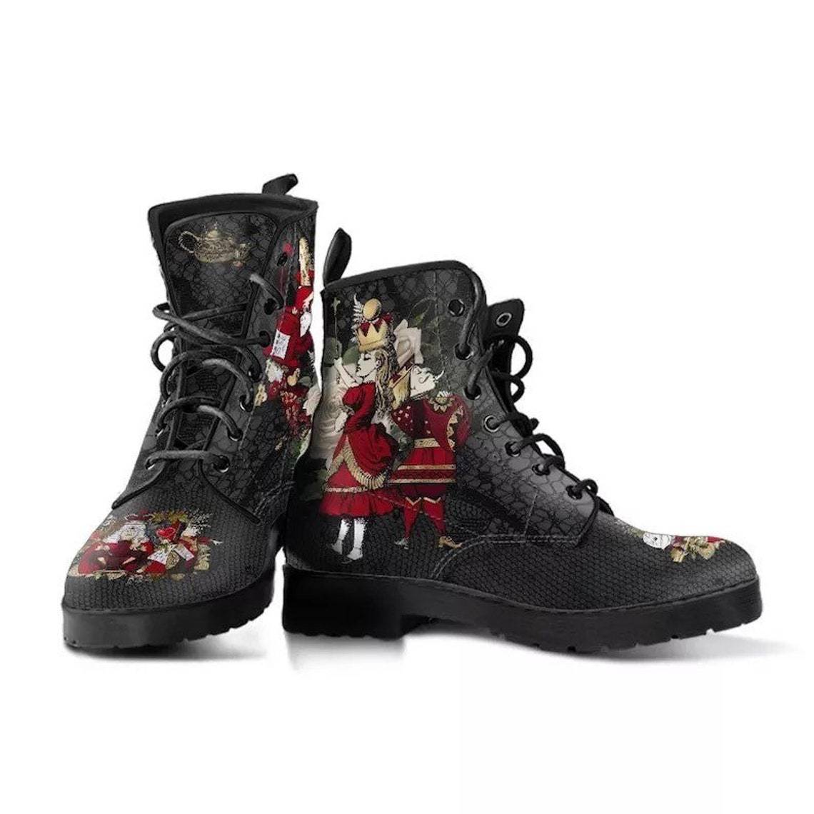 Gallery Print Combat Boots, Red Rabbit design alternate view