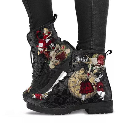 Gallery Print Combat Boots, Red Rabbit design side view