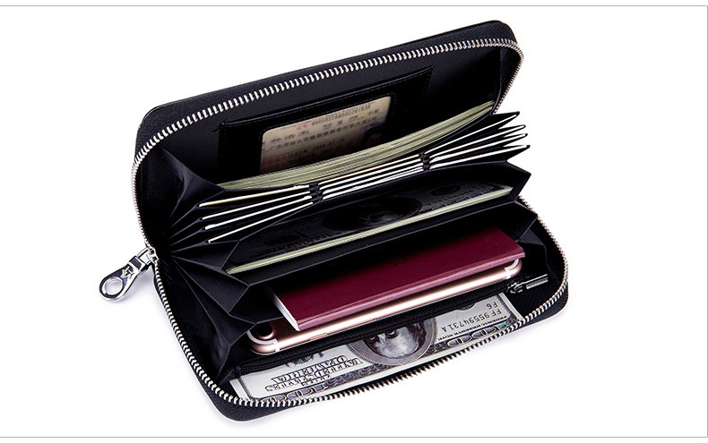 Ledger Long Zip Leather Wallet