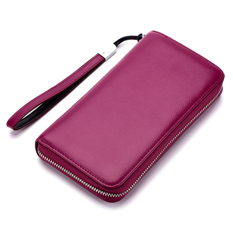 Ledger Long Zip Leather Wallet