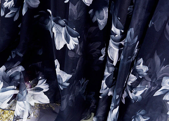 Nightgarden Floral Chiffon Midi Skirt, detail view