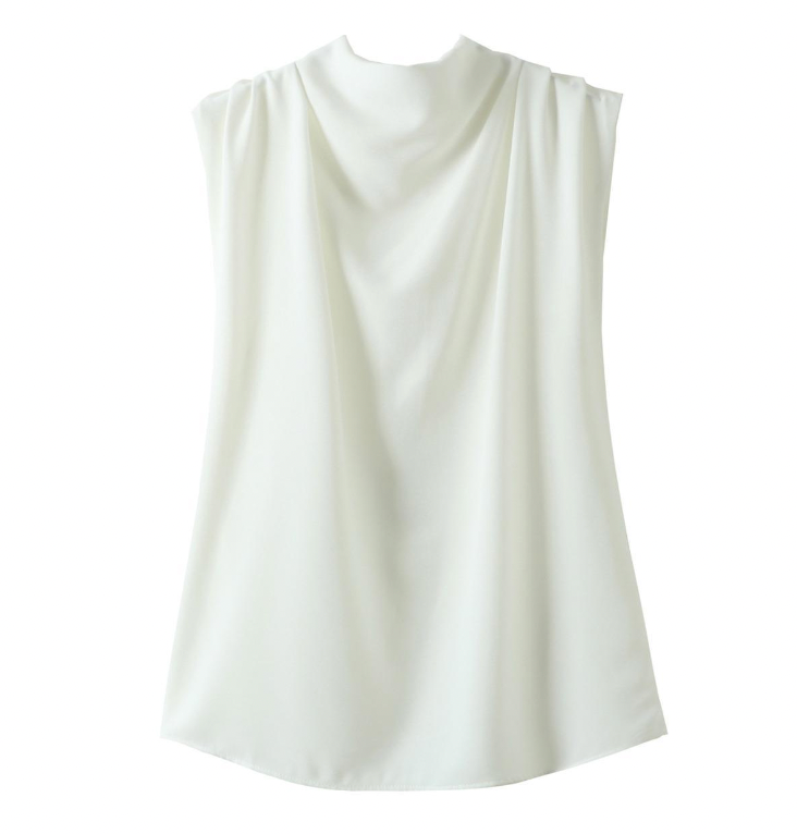 White sleeveless top on a white background
