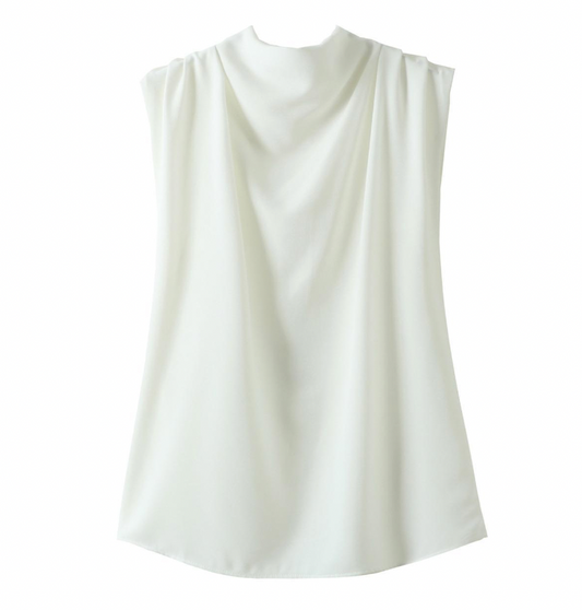 White sleeveless top on a white background