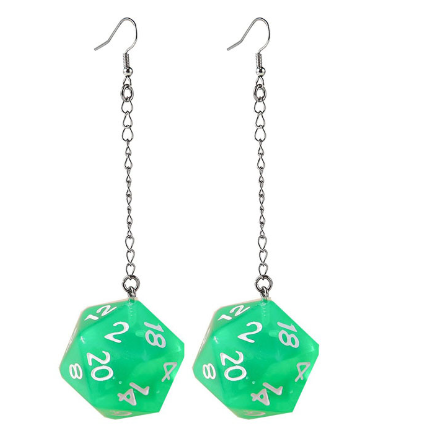 Prism D20 Crystal Drop Earring, product view 1